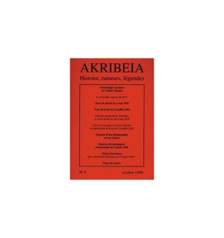 Akribeia, n° 5, octobre 1999
